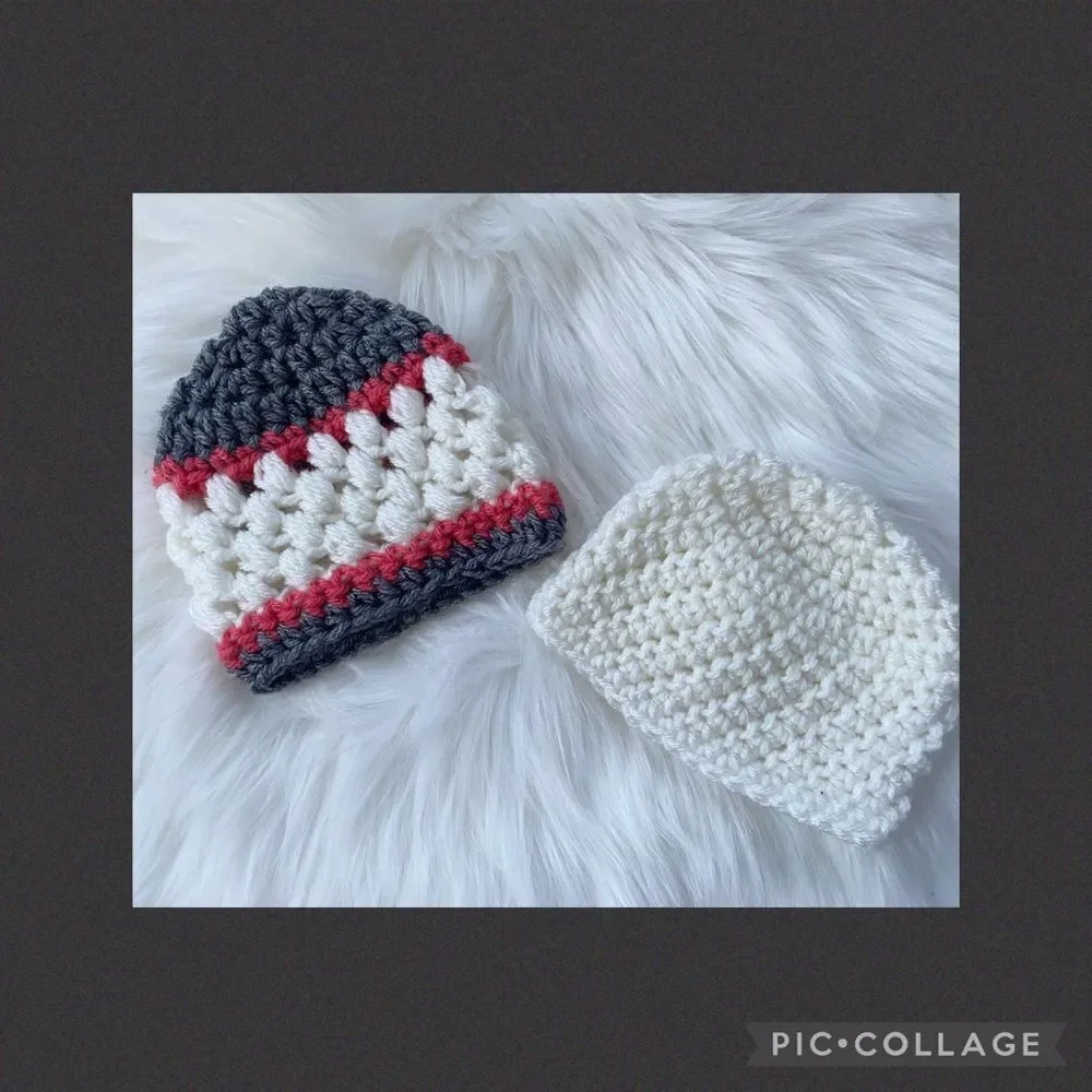 Newborn Crochet Baby Hat Set